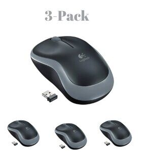 3Pack-Logitech M185 Wireless Mouse (Grey)